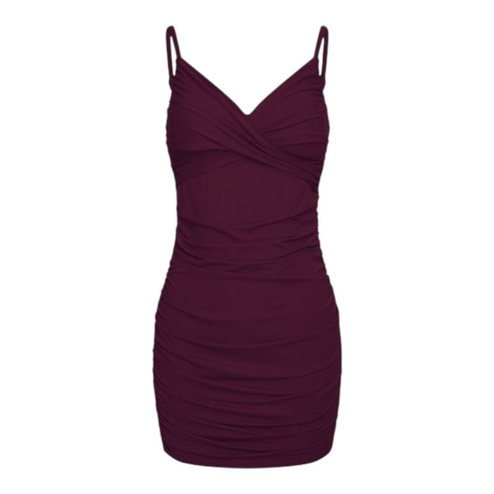 Halara Deep V Neck Adjustable Strap Backless Ruch… - image 6